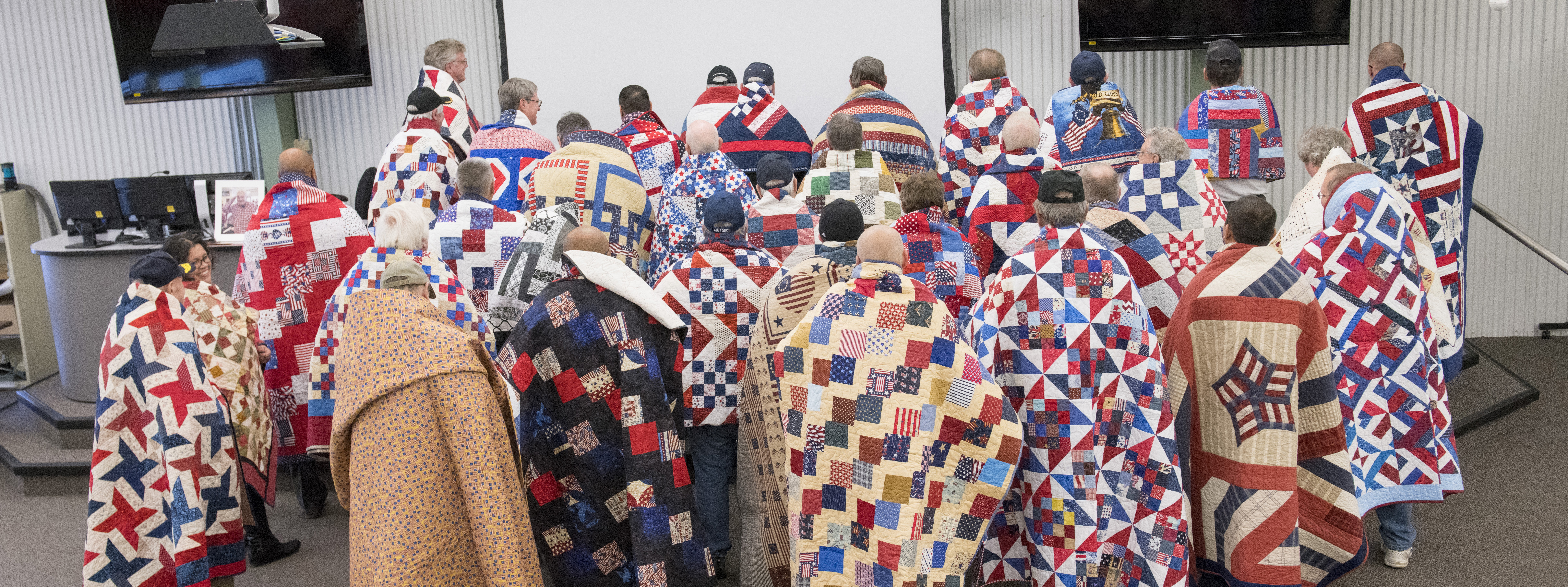 50 Quilts for 50 Fermi-veterans. Special thanks to the Quilts of Valor Foundation! November 9, 2018 | Photo: Reidar Hahn